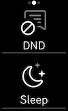 On-device screenshot of the do not disturb and sleep settings